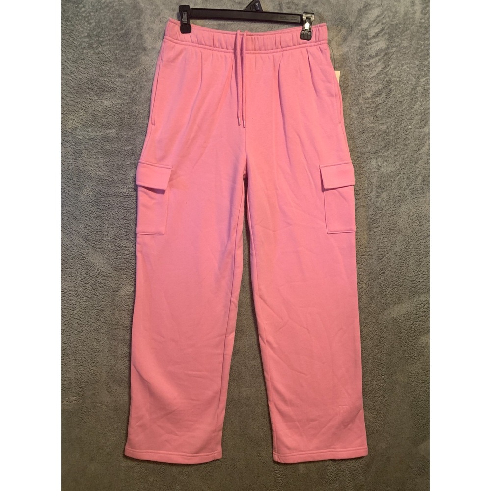 No Boundaries Womens XS 0-2 Pink Cargo Sweatpants Fleece Drawstring NWT